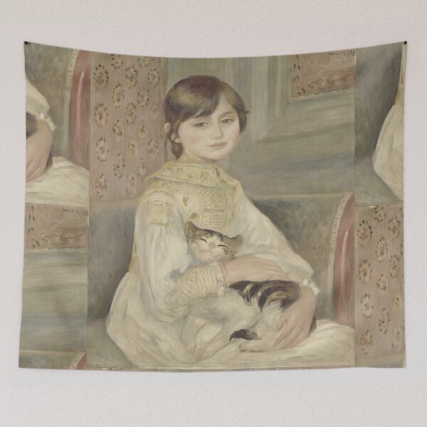 Item preview, Julie Manet by Pierre-Auguste Renoir: Impressionist Child and Cat Portrait Poster designed and sold by artofuniverse.
