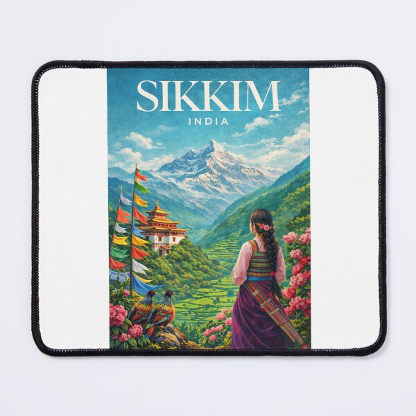 Item preview, Sikkim India Kanchenjunga Monastery Prayer Flags Himalayas designed and sold by Aryabek.