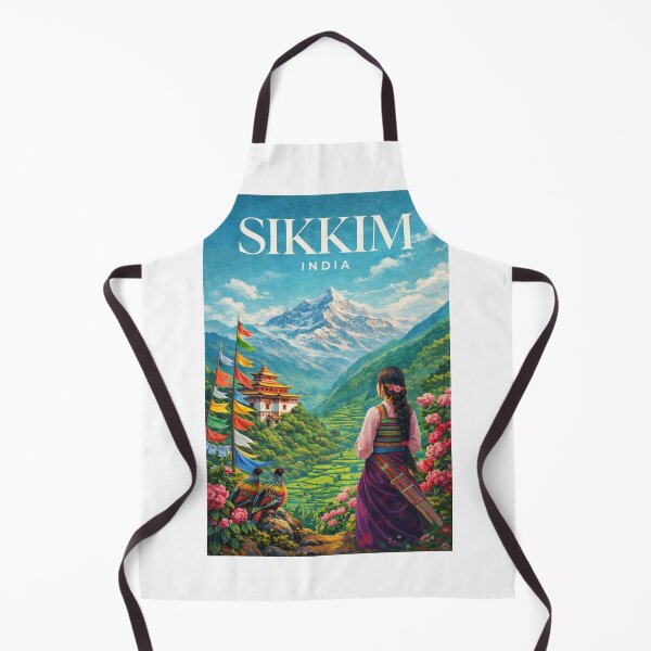 Item preview, Sikkim India Kanchenjunga Monastery Prayer Flags Himalayas designed and sold by Aryabek.