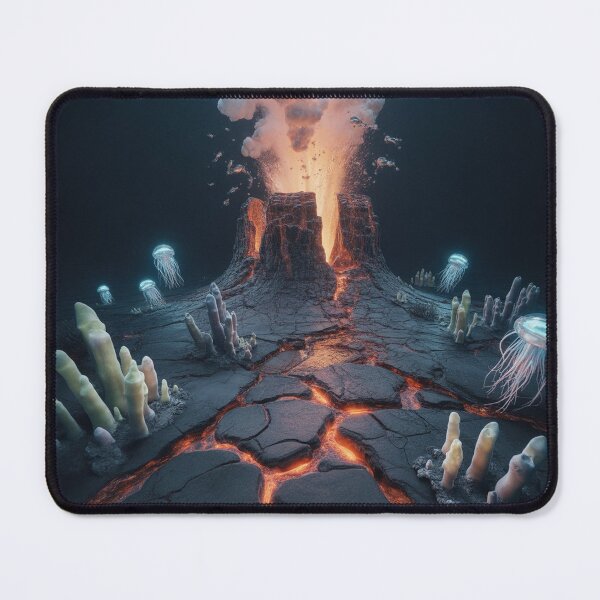 Item preview, Abyss Ignition — Underwater Volcano & Glowing Jellyfish designed and sold by TheFlamedArts.