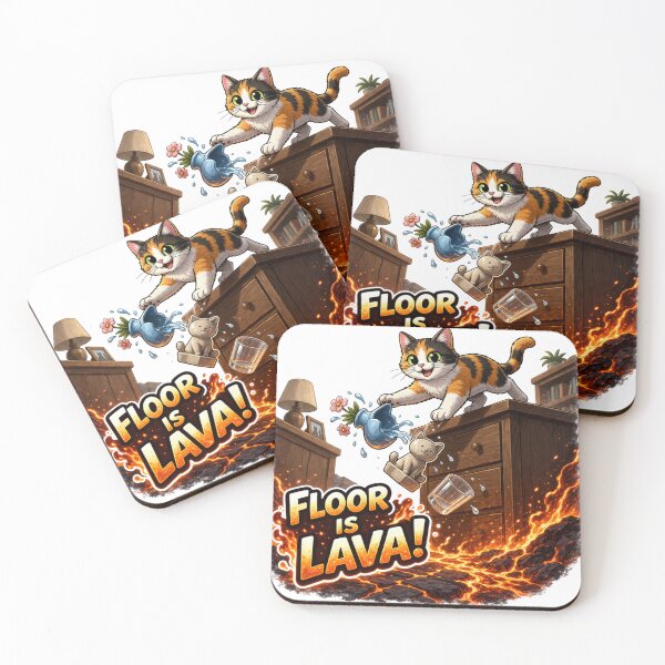 Item preview, The Floor Is Lava Cat – Chaos Cat Club Funny Meme Design designed and sold by DailyStruggleCo.