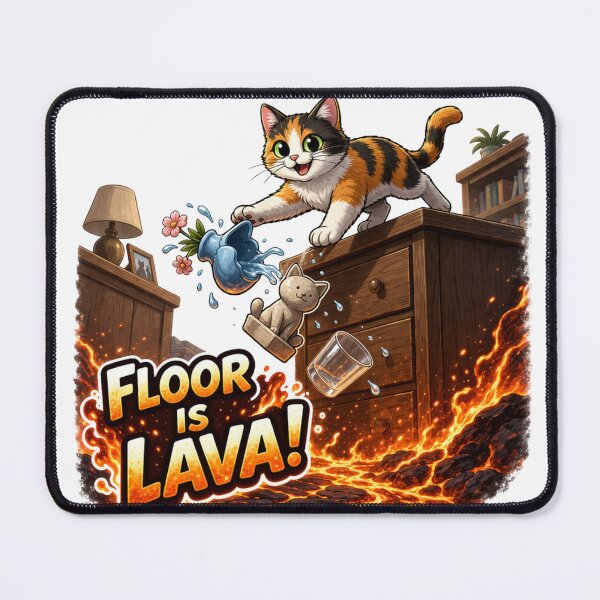 Item preview, The Floor Is Lava Cat – Chaos Cat Club Funny Meme Design designed and sold by DailyStruggleCo.