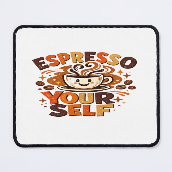 Item preview, Coffee Lover “Espresso Yourself” Cute Smiling Cup Pun Design for Baristas & Caffeine Addicts designed and sold by Bright Nest Studio.