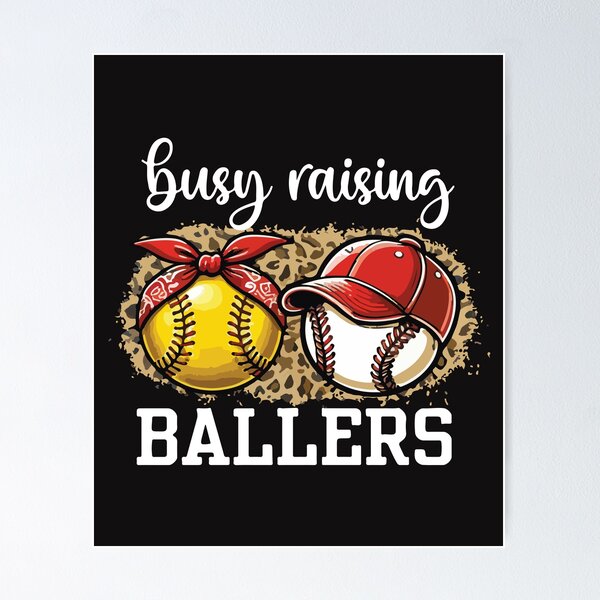 Item preview, Busy Raising Ballers Baseball Softball Mom Leopard Sports Mom Gift designed and sold by kiralynstration.