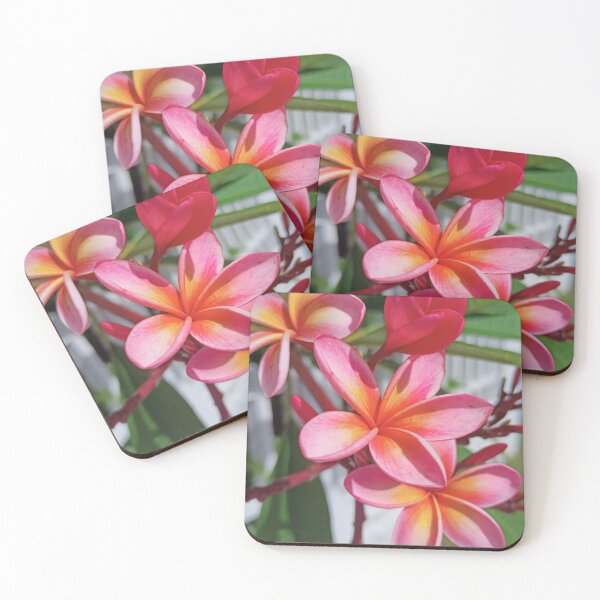 Item preview, Tropical Pink and Yellow Frangipani Flowers designed and sold by jaynerushton.