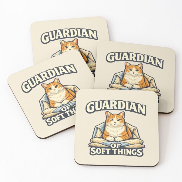Item preview, Guardian of Soft Things Cat designed and sold by POD DYNASTY | Original Print On Demand T-Shirt Graphics.