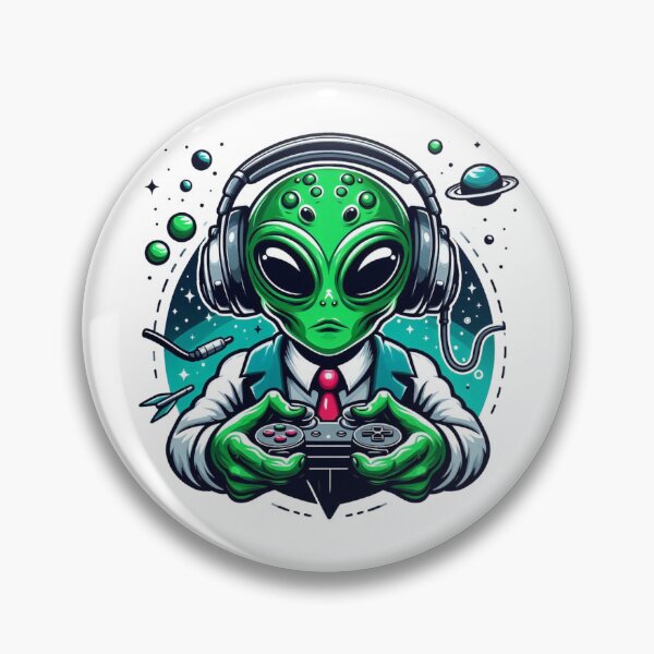 Item preview, Intergalactic Pro Gamer - Alien in Suit with Controller designed and sold by Cindralith.