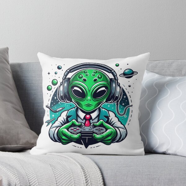 Item preview, Intergalactic Pro Gamer - Alien in Suit with Controller designed and sold by Cindralith.