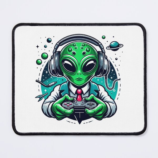 Item preview, Intergalactic Pro Gamer - Alien in Suit with Controller designed and sold by Cindralith.