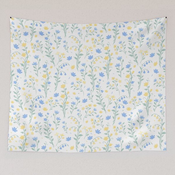 Item preview, Ukrainian Wildflowers Seamless Pattern - Blue and Yellow Floral Design designed and sold by Liliia-Ulizko.