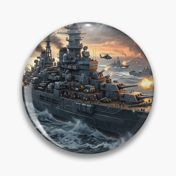 Item preview, Massive Battleship Engaged in Fierce Naval Warfare designed and sold by GouravArts.