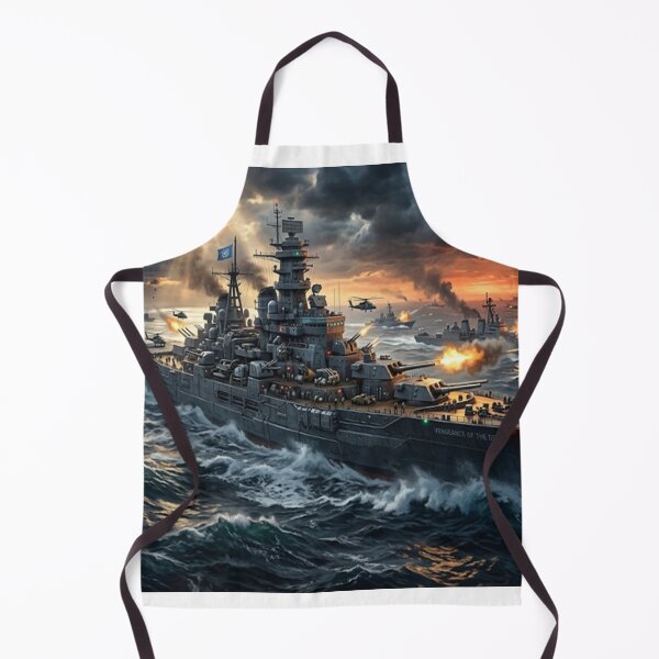 Item preview, Massive Battleship Engaged in Fierce Naval Warfare designed and sold by GouravArts.