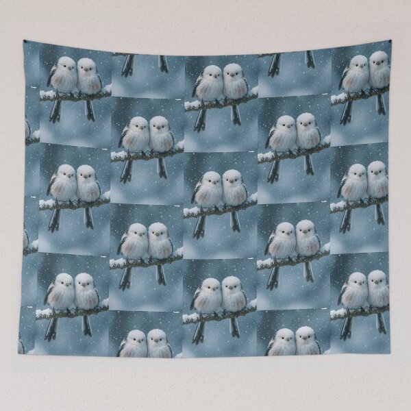 Item preview, Fluffy Winter Birds – Cute Snowy Duo designed and sold by EchoWave11.