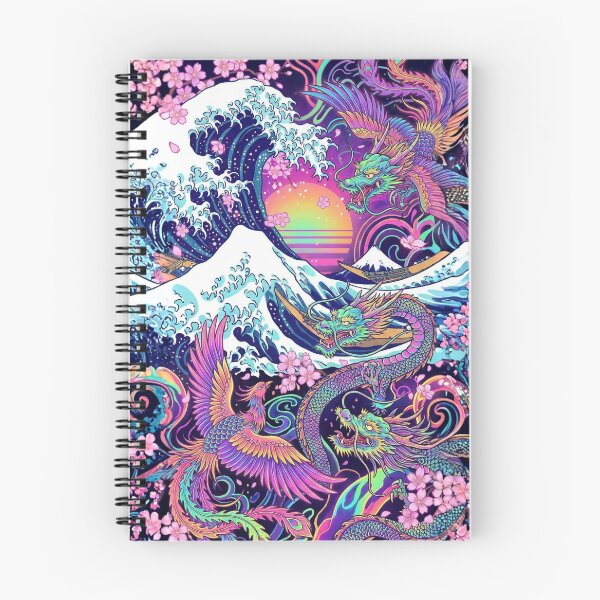 Item preview, Great Wave Off Kanagawa Psychedelic Dragon & Phoenix Aesthetic designed and sold by Siriusvibes.