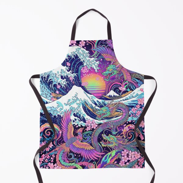 Item preview, Great Wave Off Kanagawa Psychedelic Dragon & Phoenix Aesthetic designed and sold by Siriusvibes.