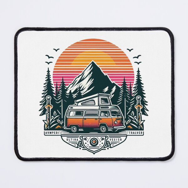 Item preview, Retro Van Life Mountain Sunset Adventure designed and sold by Cindralith.