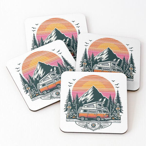 Item preview, Retro Van Life Mountain Sunset Adventure designed and sold by Cindralith.