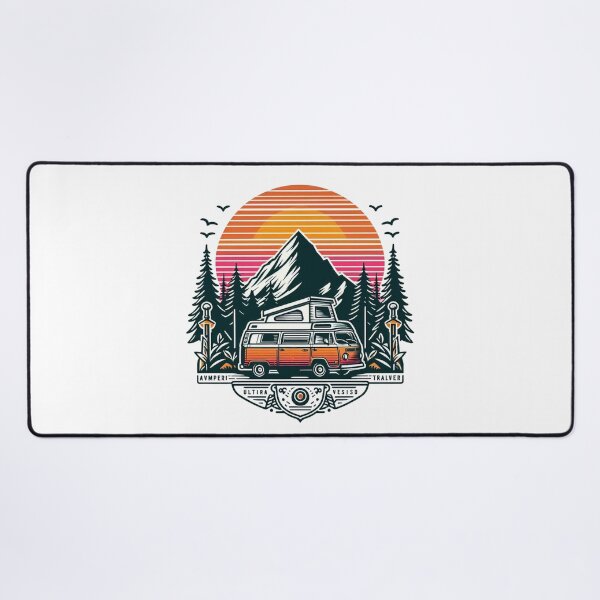 Item preview, Retro Van Life Mountain Sunset Adventure designed and sold by Cindralith.