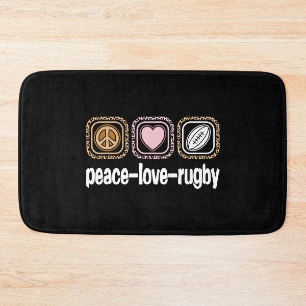 Item preview, Peace Love Rugby Leopard Print Cute Sports  designed and sold by GabrieSketcham.