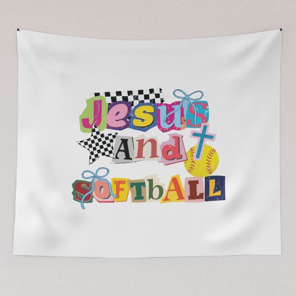 Item preview, Jesus Softball Run The Bases Set Before You Christian Athlete Gift designed and sold by kiralynstration.