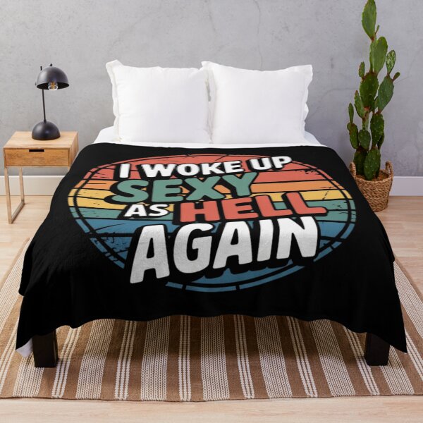 Item preview, I Woke Up Sexy As Hell Again Retro Sunset Vintage Typography designed and sold by PROPera-design.