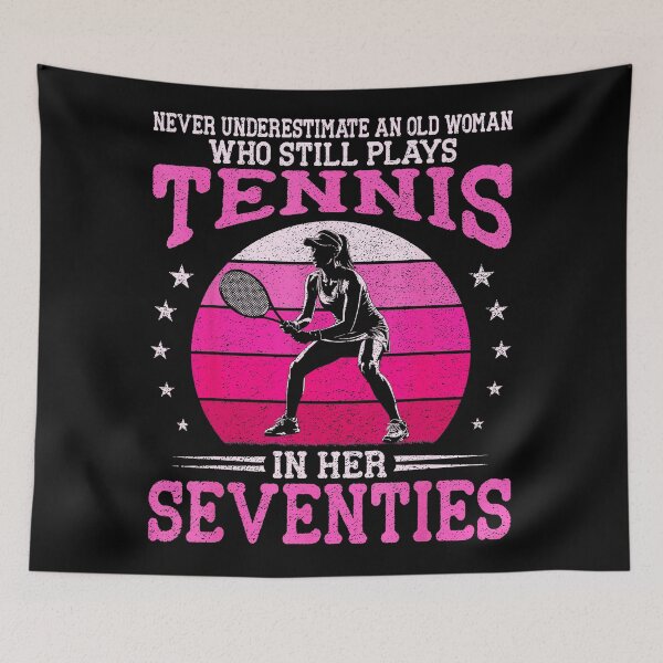 Item preview, Still Plays Tennis In Her Seventies Funny Vintage Humor designed and sold by WayTBeenkenArt.