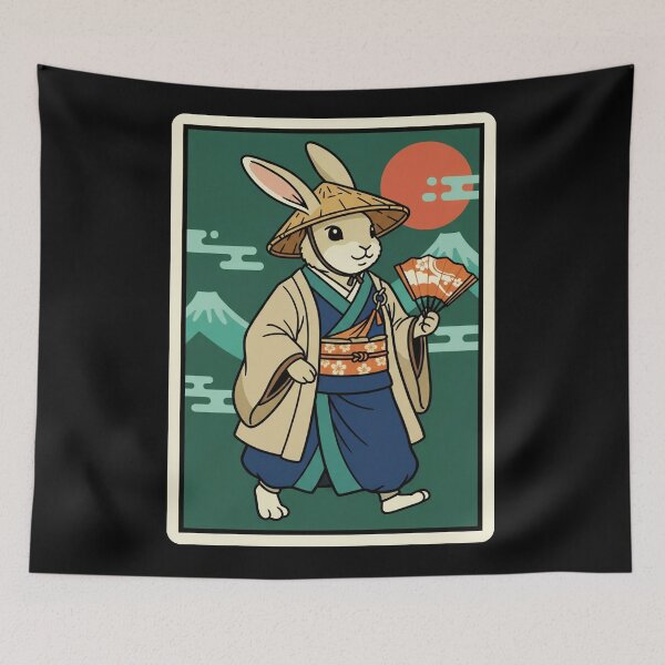 Item preview, Samurai Rabbit Japanese Style Warrior Animal  designed and sold by JordynLadukeg65.