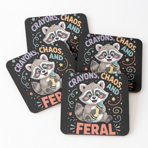 Item preview, Back To School Pre-K Teacher Raccoon Crayons Chaos Feral designed and sold by LacostCarl.