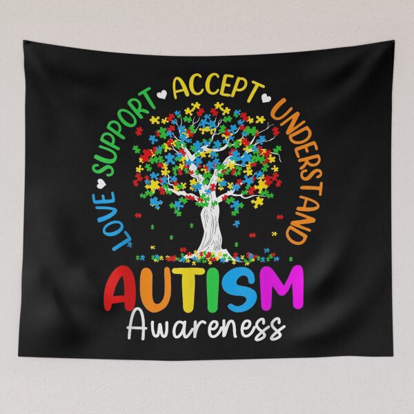 Item preview, Autism Awareness Shirt Support Accept Understand Love Puzzle Tree designed and sold by DienesAngele.