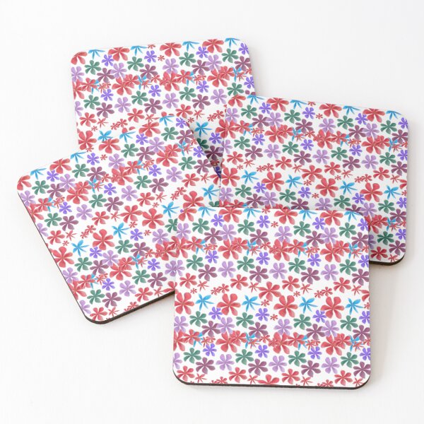 Item preview, Tropical Dusk: Vibrant Red and Blue Wildflower Pattern designed and sold by HopeAndHustle.