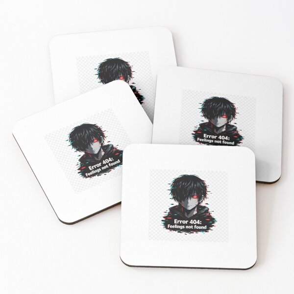 Item preview, Dark Anime Glitch Sticker – Error 404 Feelings Not Found – Cyberpunk Sad Aesthetic designed and sold by Humpty143.