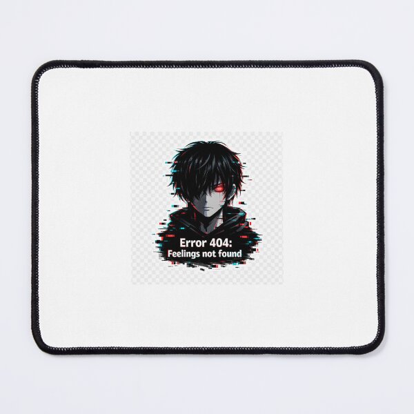 Item preview, Dark Anime Glitch Sticker – Error 404 Feelings Not Found – Cyberpunk Sad Aesthetic designed and sold by Humpty143.