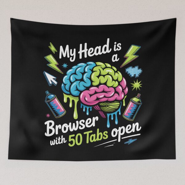 Item preview, ADHD Brain Psychology Overthinking Mental Health designed and sold by SplashTastic.