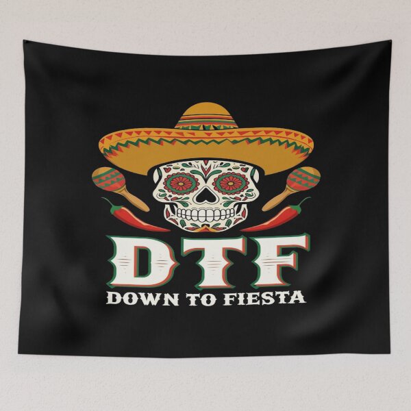 Item preview, DTF Down to Fiesta Sugar Skull Sombrero Party Design for Cinco de Mayo & Fun Nights designed and sold by Bright Nest Studio.