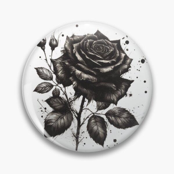 Item preview, Ink Rose – Black & White Botanical Tattoo Design designed and sold by Dogandesighn.