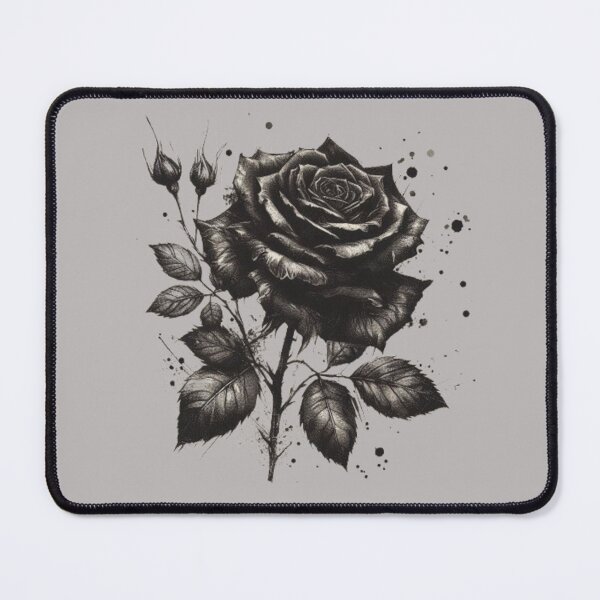 Item preview, Ink Rose – Black & White Botanical Tattoo Design designed and sold by Dogandesighn.
