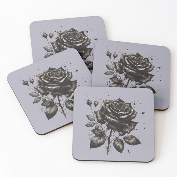 Item preview, Ink Rose – Black & White Botanical Tattoo Design designed and sold by Dogandesighn.