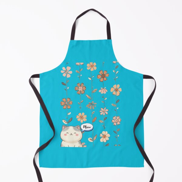 Item preview, Chubby Cat with Aquablue Floral Background designed and sold by LittleKnight.