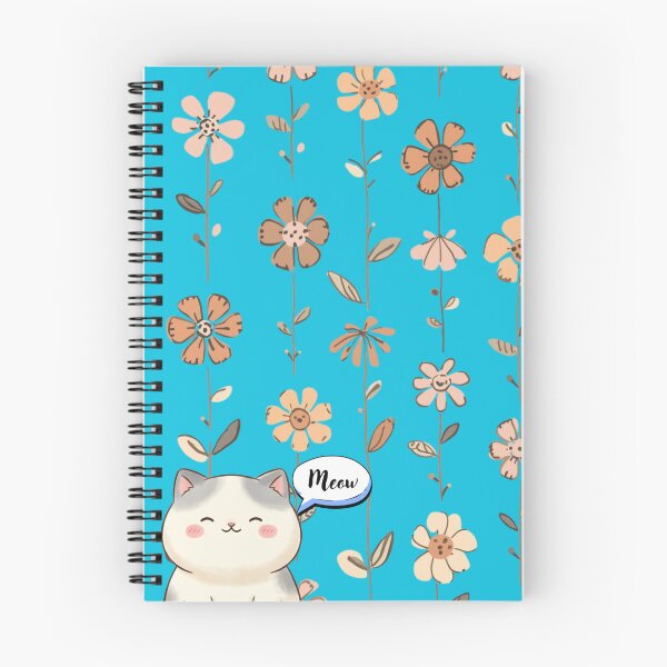 Item preview, Chubby Cat with Aquablue Floral Background designed and sold by LittleKnight.
