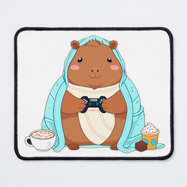 Item preview, Cozy Gamer Capybara Kawaii Gaming Setup designed and sold by AuraPremiumArt.
