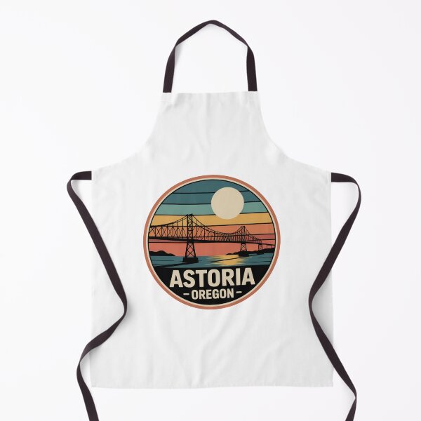 Item preview, Astoria Oregon: Retro Sunset Bridge Badge designed and sold by CircinusStore.