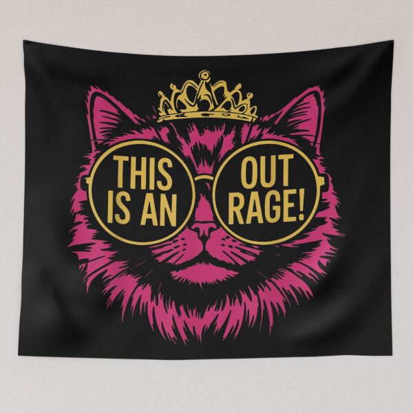 Item preview, This Is An Outrage Funny Cat Sunglasses Meme Sarcastic Shirt designed and sold by DuneHaicna.