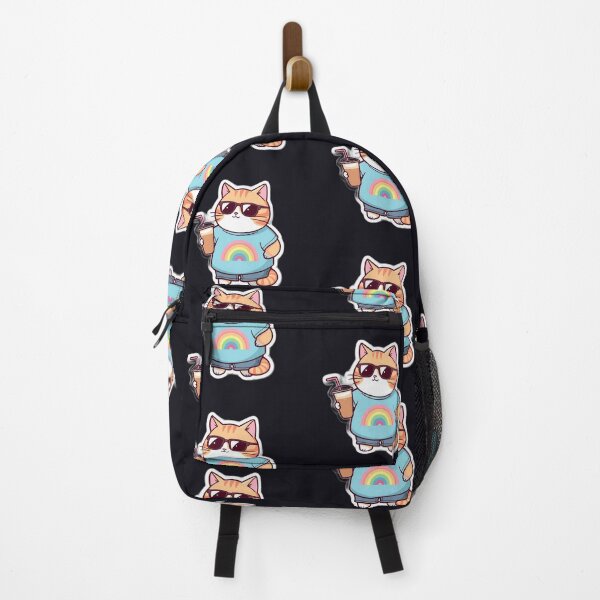 Item preview, Cute Chubby Kawaii Cat Bubble Tea Sticker | Rainbow Aesthetic Cartoon Kitty designed and sold by Bright--Store.