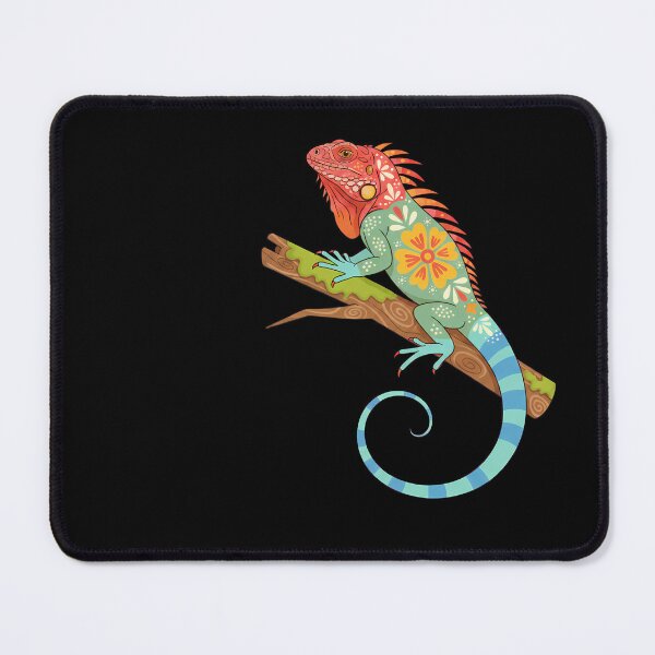 Item preview, Graceful Floral Folk Art Fiji Crested Iguana – Hope for Wildlife Scandinavian Folk Art by heidiannemorris © designed and sold by FOLK ART FUSION by heidiannemorris.