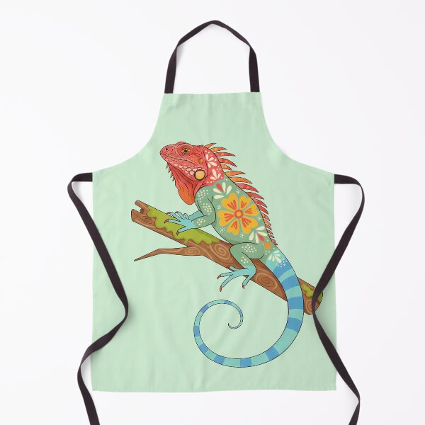 Item preview, Graceful Floral Folk Art Fiji Crested Iguana – Hope for Wildlife Scandinavian Folk Art by heidiannemorris © designed and sold by FOLK ART FUSION by heidiannemorris.
