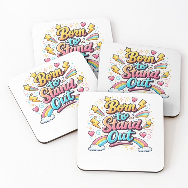Item preview, Born to Stand Out Colorful Motivational Typography Design designed and sold by AKVisionDesigns.