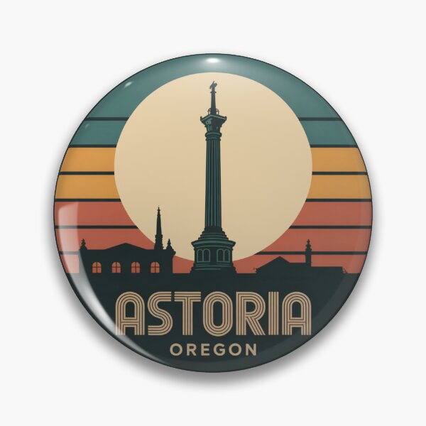 Item preview, Astoria Oregon: Sunset Column Badge designed and sold by CircinusStore.