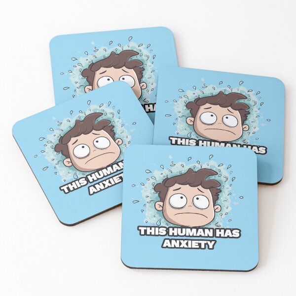 Item preview, Scared Face - Funny Cartoon Anxiety Quote  designed and sold by Living With Dan.