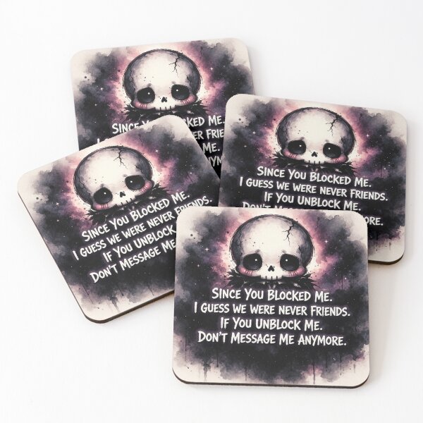 Item preview, Since You Blocked Me Chibi Gothic Skull designed and sold by The Satire Fuggler.