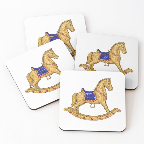 Item preview, Royal Gold Jeweled Rocking Horse with Rubies Sapphires designed and sold by octozap.